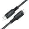 118416 1 acefast data cable datovy a nabijaci kabel usb c na usb c fast charge 60 w 3 a makky silikon odolny proti ohybu 1 2 m cierny