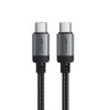 118398 acefast data cable datovy a nabijaci kabel usb c na usb c fast charge 60 w 3 a nylonove opletenie 1 2 m cierny