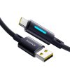 118356 1 baseus data cable lit datovy a nabijaci kabel usb na usb c fast charge 100 w s led podsvietenim a ovladacim tlacidlom 2 m cierny cosmic black