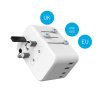 118500 6 fixed travel adapter voyager cestovny adapter pre eu uk usa aus s 2 usb a 3 usb c gan pd 65 w 10 a 2500 w biely