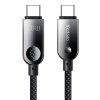 118551 2 mcdodo data cable datovy a nabijaci kabel usb c na usb c pd 60 w so vstavanym led displejom abs nylon 1 2 m cierny