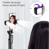 119389 3 techsuit selfie stick k30s selfie tyc s kompaktnym stativom bluetooth dialkove ovladanie dvojite led svetlo skladacia 167 cm cierna