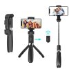 119422 techsuit selfie stick l01 selfie tyc so stabilnym stativom a vysuvnym ramenom bluetooth dialkove ovladanie 70 cm cierna
