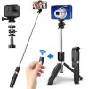 119419 techsuit selfie stick l02 selfie tyc so stabilnym stativom bluetooth dialkove ovladanie kompatibilna s gopro 360 rotacia 100 cm cierna