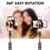 119410 1 techsuit selfie stick l13d selfie tyc so stabilnym stativom dvojite led svetlo bluetooth dialkove ovladanie 360 116 cm cierna