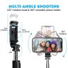 119440 1 techsuit selfie stick q02 selfie tyc so skladacim stativom bluetooth dialkove ovladanie 360 rotacia nehrdzavejuca ocel 103 cm cierna