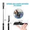 119440 2 techsuit selfie stick q02 selfie tyc so skladacim stativom bluetooth dialkove ovladanie 360 rotacia nehrdzavejuca ocel 103 cm cierna