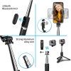 119440 3 techsuit selfie stick q02 selfie tyc so skladacim stativom bluetooth dialkove ovladanie 360 rotacia nehrdzavejuca ocel 103 cm cierna