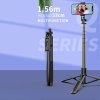 119428 1 techsuit selfie stick q06 selfie tyc so stabilnym stativom bluetooth dialkove ovladanie hlinikova zliatina 360 rotacia 156 cm cierna