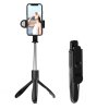 119383 techsuit selfie stick s01 s selfie tyc s kompaktnym stativom bluetooth dialkove ovladanie led svetlo skladacia 70 cm cierna