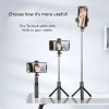 119380 5 techsuit selfie stick s03 selfie tyc so stabilnym a kompaktnym stativom bluetooth dialkove ovladanie 68 cm cierna