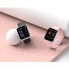 Smart hodinky s kovovým + silikonovým remienkom v balenie T80S (Barva Růžová)