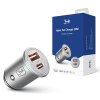 119893 3mk car charger hyper autonabijacka usb a usb c 30w hlinikove telo strieborna