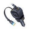 119896 baseus car charger primetrip vr2 max autonabijacka s vysuvnym kablom usb 3 usb c 163w rychle nabijanie kozmicka cierna
