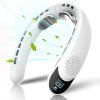Techsuit - Neck Fan S8 přenosný ventilátor na krk, digitální displej, 3 rychlosti proudění vzduchu, 4000 mAh, 7300 ot./min. - bílý