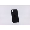 Mäkký silikónový obal s krúžkom pre iPhone - čierny (Model iPhone iPhone 11)