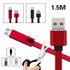 Nezničiteľný rýchlonabíjací obnoviteľný USB kábel 1,5M - Android/iPhone (Barva Černá, USB Konektor Lightning (iPhone))