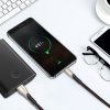 USB C / USB A Rýchlonabíjací + data extra ohybný kábel - plochý (Barva Černá, Délka 1M)