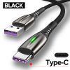 USB Type C TURBO 5A rýchlonabíjací + data LED kábel (Barva Modrá, Délka 2M)