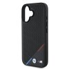 57174 5 bmw kryt hardcase m s perforovanou trojfarebnou liniou a magsafe pre iphone 16 plus cierny