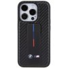 57216 2 bmw kryt leather s grip stojanom hladkym a karbonovym vzorom pre iphone 15 pro cierny