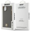 46887 7 dkny kozeny kryt na iphone 15 plus s kozenym vzorom a kovovym logom a magsafe dkhmp15mpshrpsw hnedy