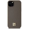 46887 2 dkny kozeny kryt na iphone 15 plus s kozenym vzorom a kovovym logom a magsafe dkhmp15mpshrpsw hnedy