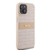 46797 1 dkny kozeny kryt na iphone 15 plus s monovzorom pruhom a kovovym logom dkhcp15mprthslp ruzovy