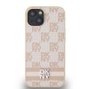 46890 5 dkny kozeny kryt na iphone 15 plus s sachovnicovym monovzorom a potlacenymi pruhmi dkhcp15mpcptssp ruzovy