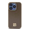46944 5 dkny kozeny kryt na iphone 15 pro s monogramovym vzorom a kovovym logom a magsafe dkhmp15lpshrpsw hnedy