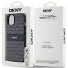 46848 7 dkny kozeny kryt na iphone 15 s monovzorom pruhom a kovovym logom dkhcp14sprthslk cierny