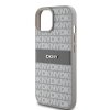 46965 1 dkny kozeny kryt na iphone 15 s monovzorom pruhom a kovovym logom dkhcp15sprthsle bezovy