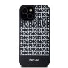 46863 3 dkny kozeny kryt na iphone 15 s potlacenym vzorom a kovovym logom a magsafe dkhmp15spsospk cierny