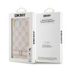 46953 14 dkny kozeny kryt na iphone 15 s sachovnicovym monovzorom a potlacenymi pruhmi dkhcp15spcptssp ruzovy