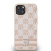 46953 9 dkny kozeny kryt na iphone 15 s sachovnicovym monovzorom a potlacenymi pruhmi dkhcp15spcptssp ruzovy