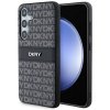 57633 dkny kozeny kryt s monovzorom pruhom a kovovym logom pre samsung galaxy s24 plus cierny