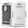 49365 7 dkny kozeny obal sachovnicovy vzor a potlacene pruhy dkhcp16lpcptssk iphone 16 pro cierny