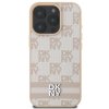 49350 2 dkny kozeny obal sachovnicovy vzor a potlacene pruhy dkhcp16lpcptssp iphone 16 pro ruzovy