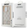 49350 7 dkny kozeny obal sachovnicovy vzor a potlacene pruhy dkhcp16lpcptssp iphone 16 pro ruzovy