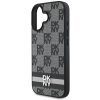 49362 3 dkny kozeny obal sachovnicovy vzor a potlacene pruhy dkhcp16spcptssk iphone 16 cierny