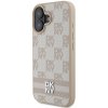 49347 4 dkny kozeny obal sachovnicovy vzor a potlacene pruhy dkhcp16spcptssp iphone 16 ruzovy
