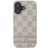 49347 5 dkny kozeny obal sachovnicovy vzor a potlacene pruhy dkhcp16spcptssp iphone 16 ruzovy