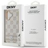 49347 7 dkny kozeny obal sachovnicovy vzor a potlacene pruhy dkhcp16spcptssp iphone 16 ruzovy