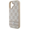 49347 1 dkny kozeny obal sachovnicovy vzor a potlacene pruhy dkhcp16spcptssp iphone 16 ruzovy