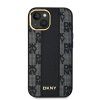 46989 3 dkny kozeny pevny kryt na iphone 15 so sachovnicovym monovzorom a magsafe dkhmp15spcpvslk cierny