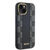 46989 6 dkny kozeny pevny kryt na iphone 15 so sachovnicovym monovzorom a magsafe dkhmp15spcpvslk cierny