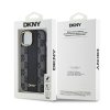 46989 7 dkny kozeny pevny kryt na iphone 15 so sachovnicovym monovzorom a magsafe dkhmp15spcpvslk cierny