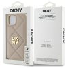 46815 7 dkny kozeny presivany kryt na iphone 15 s naskladanym logom dkhcp15spqdsle bezovy