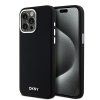46932 dkny pevny silikonovy kryt na iphone 15 pro max s malym kovovym logom a magsafe dkhmp15xsmchlk cierny