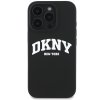 49197 6 dkny silikonovy obal s bielym logom magsafe dkhmp16lsnyach iphone 16 pro cierny